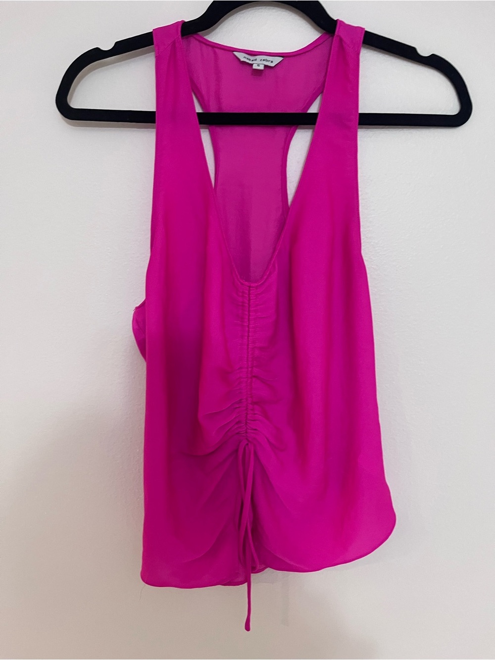 Naked Zebra Hot Pink Ruched Racerback Tank